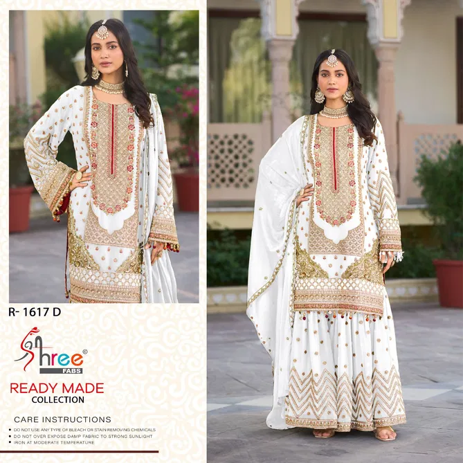 R 1617 By Shree Fabs Chinon Embroidery Pakistani Readymade Suits Exporters In India